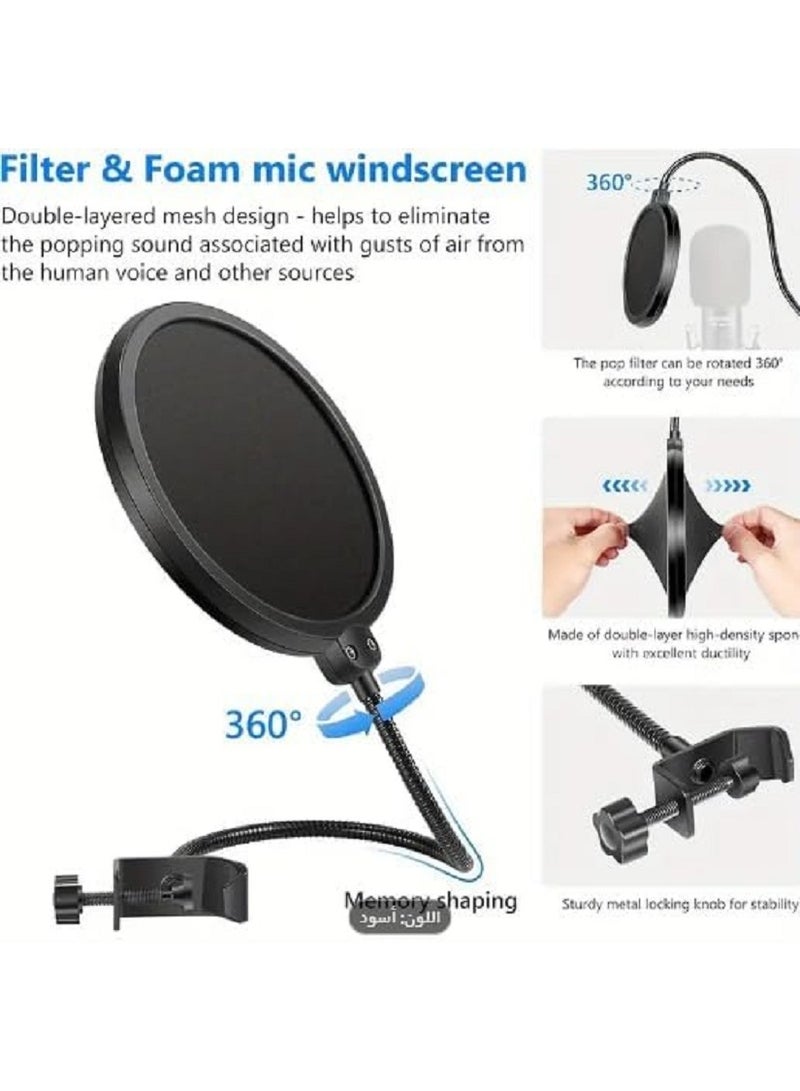Professional Suspension Microphone Kit Live Broadcasting Recording Condenser Microphone Set - Image 2
